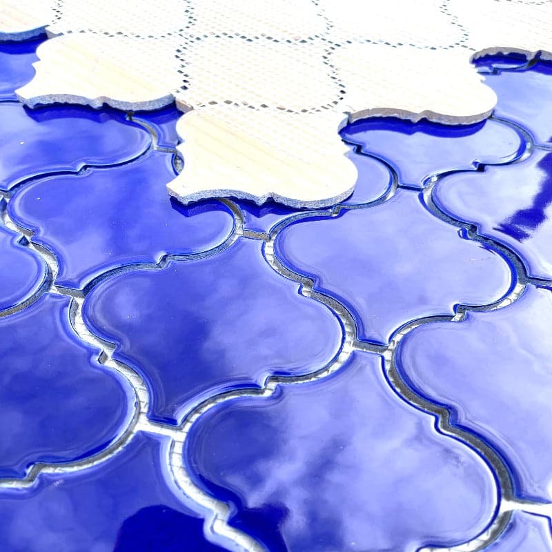 Cobalt Blue Lantern (Arabesque) 10.51x11.61 3" Porcelain Mosaic Tile