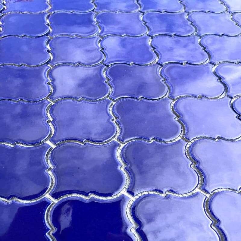 Cobalt Blue Lantern (Arabesque) 10.51x11.61 3" Porcelain Mosaic Tile