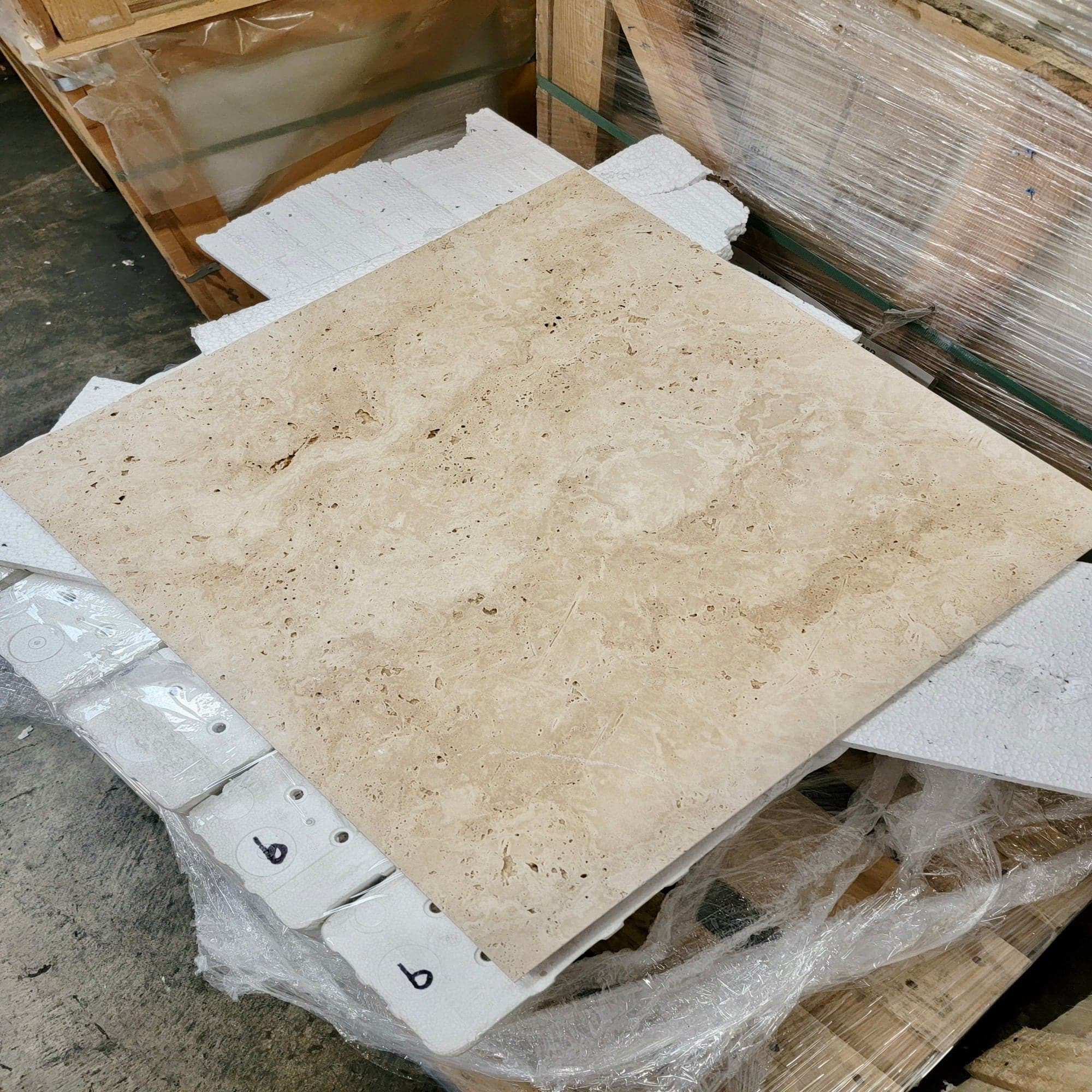 Ivory Travertine 24x24 Tumbled Tile