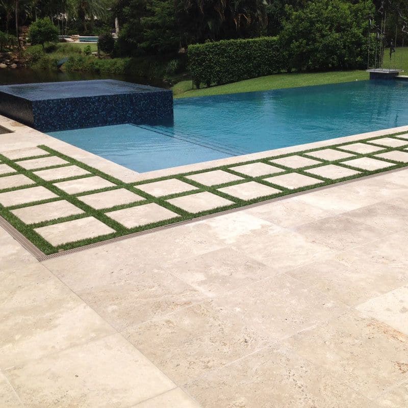 Ivory Travertine 16x16 Paver Tumbled