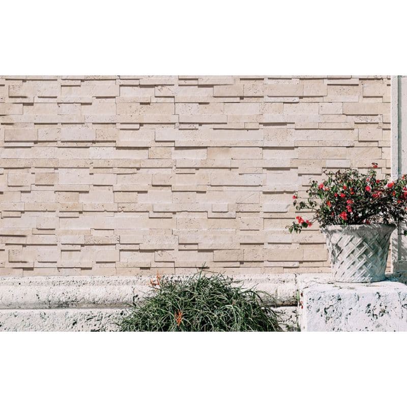 Ivory Travertine 3D Honed Jumbo Wall Panel