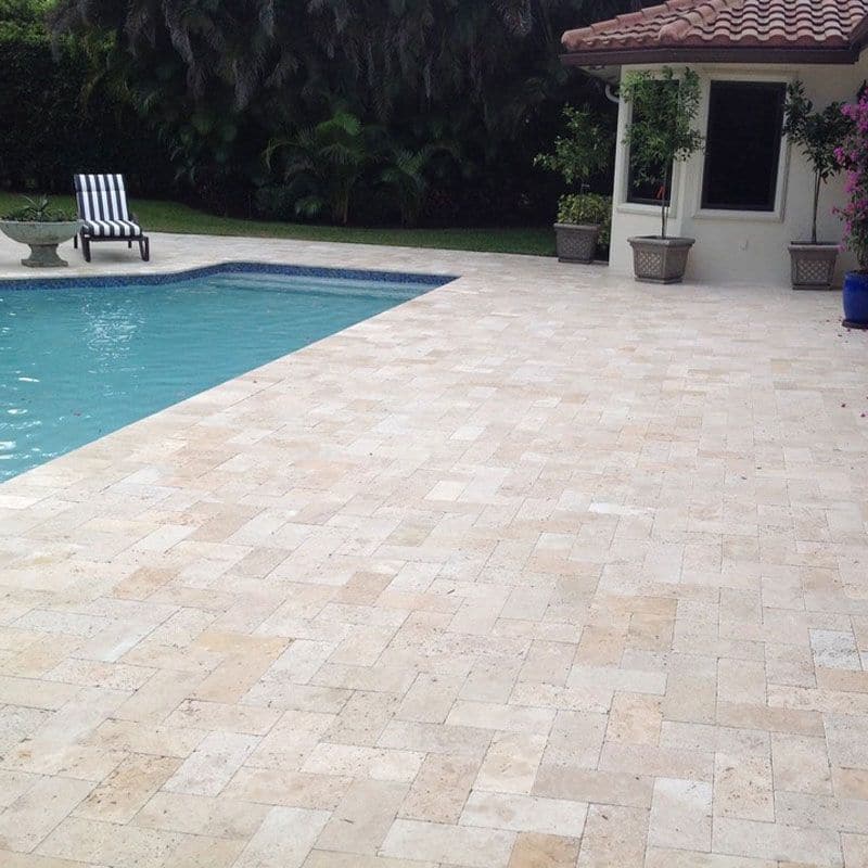 Ivory Travertine 8X8 Paver Tumbled