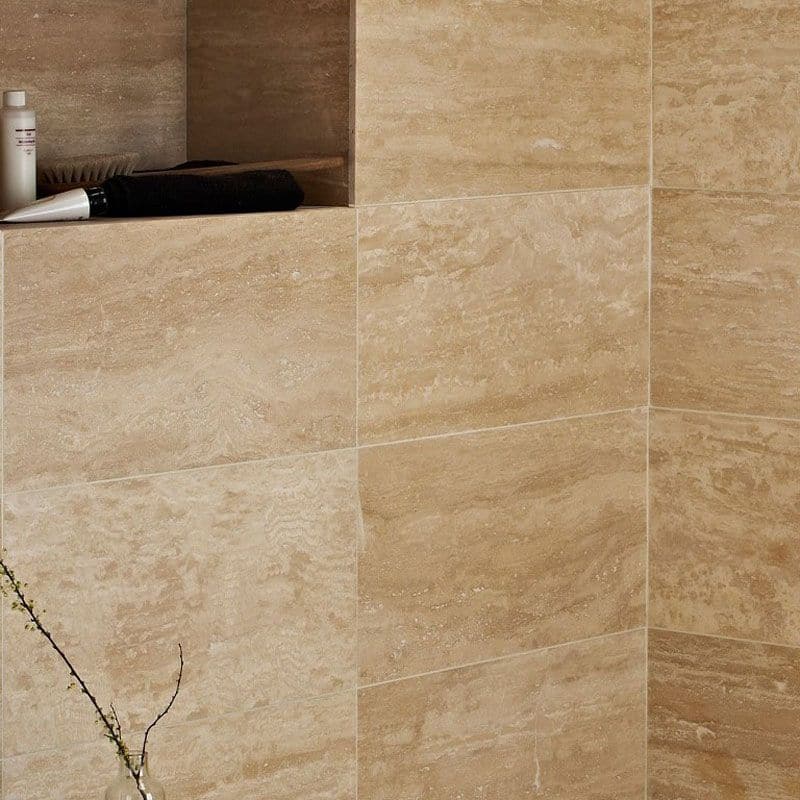 Ivory Travertine 18x36 Unfilled Honed Vein Cut Tile