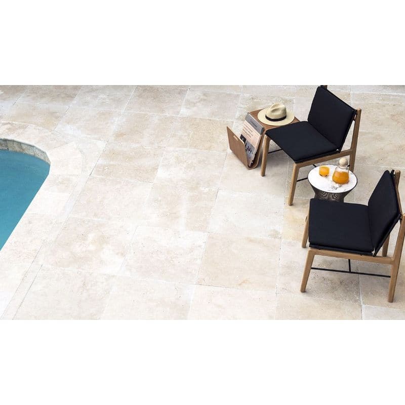 Ivory Travertine 18x18 Tumbled Tile