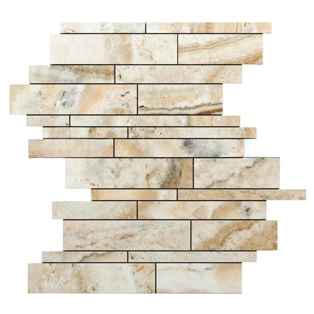 Latravonya Travertine Random Strip Mosaic Tile