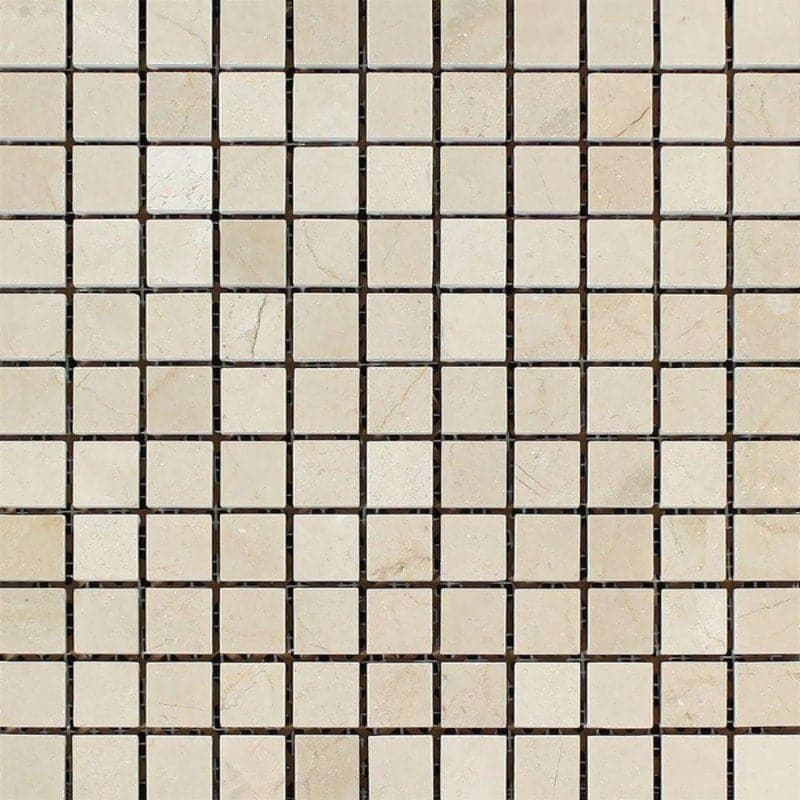 Crema Marfil Marble 1x1 Polished Mosaic Tile