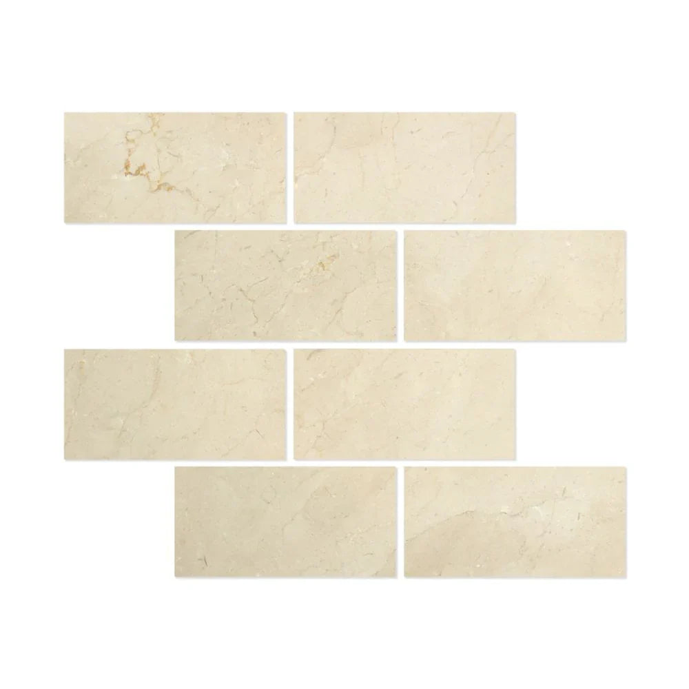 Crema Marfil Marble 3x6 Polished Tile