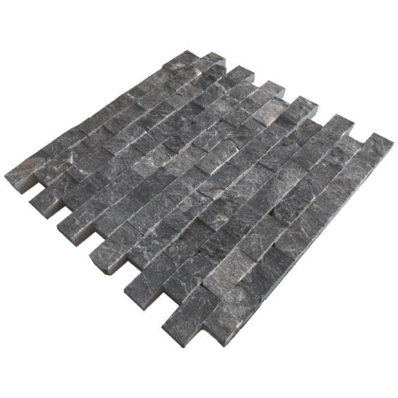 Black Marble 1x2 Split Face Mosaic Tile (Clearance)