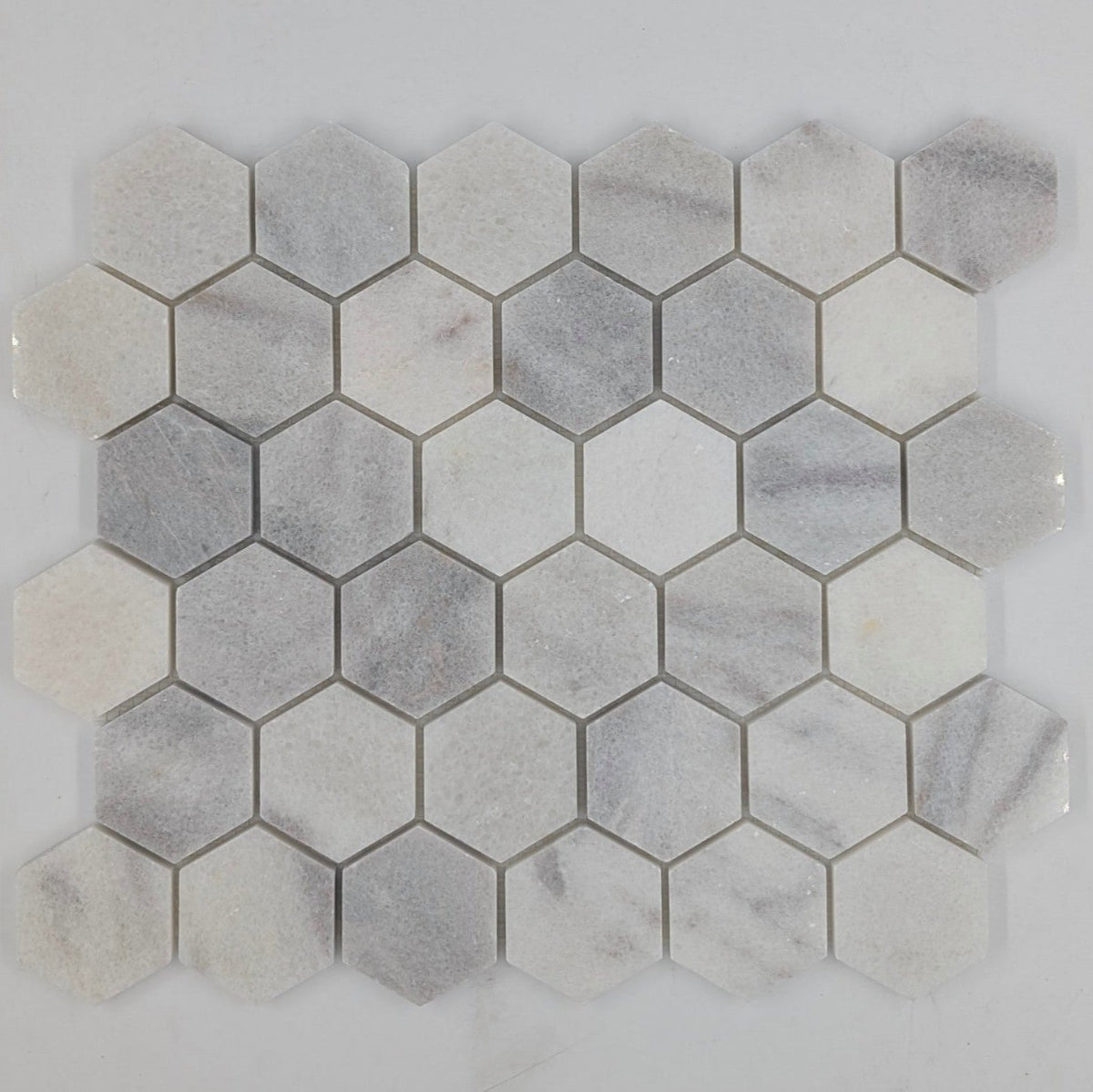 Bianco Caldo Mugla White 2x2 Hexagon Polished Mosaic Tile