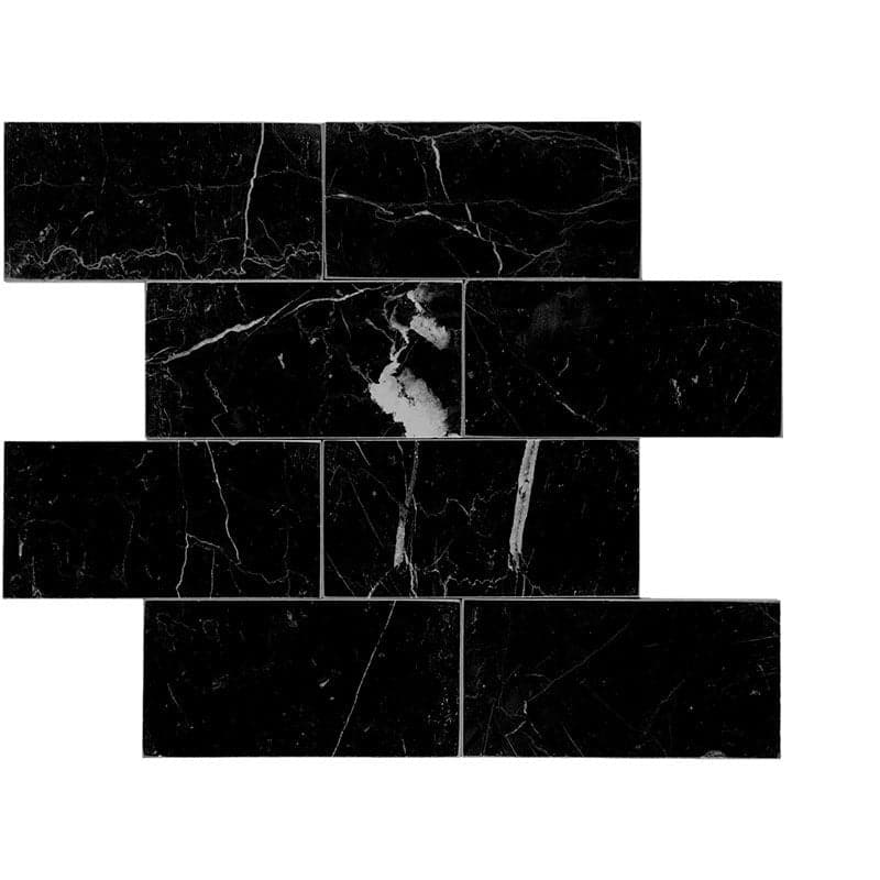 Nero Marquina Marble 3x6 Polished Tile