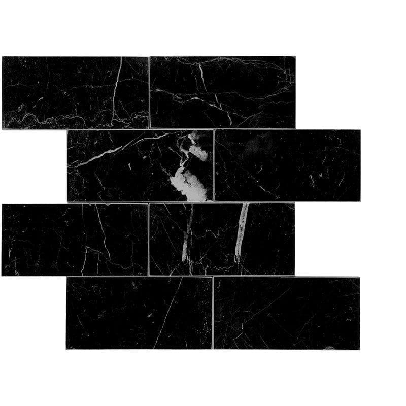 Nero Marquina Marble 6x12 Polished Tile
