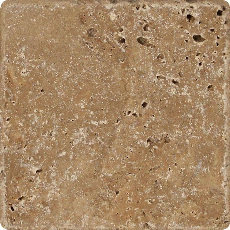 Noce Travertine 4x4 Tumbled Tile