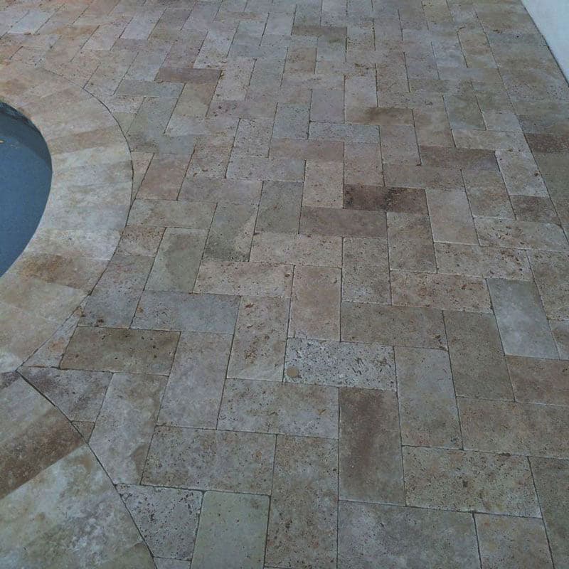 Noce Travertine 6x12 3 cm Tumbled Paver