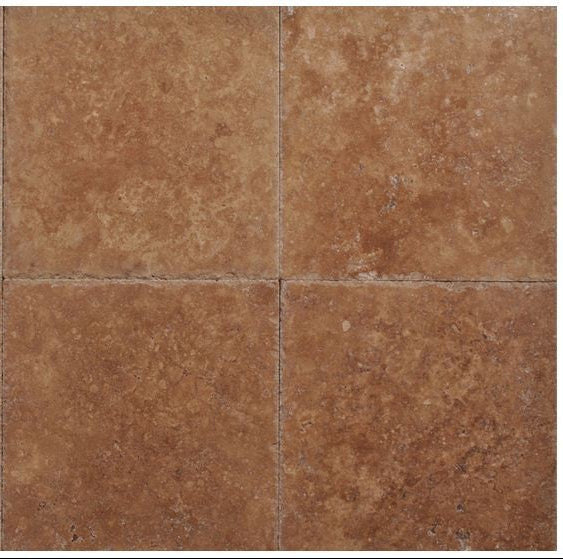 Noce Travertine 12x12 Unfilled Brushed Chiseled Tile (Clearance)