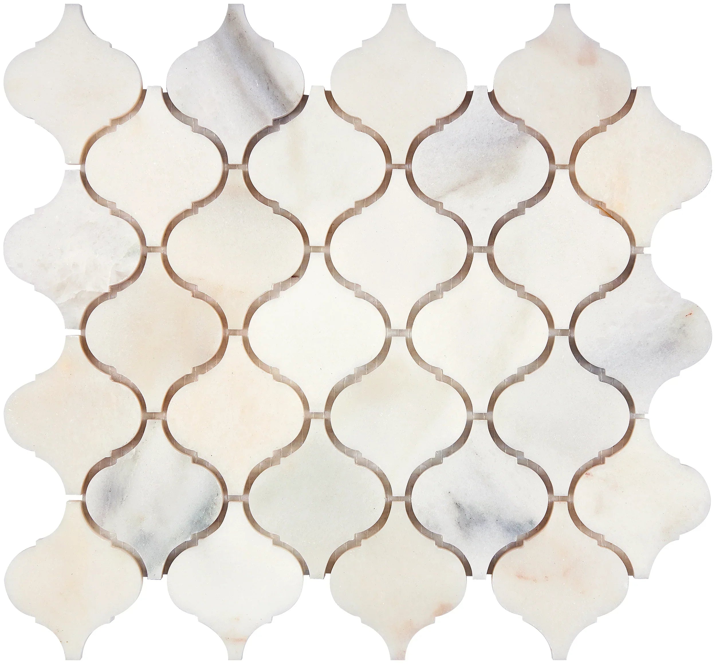 Calacatta Oliva Marble 3x3 Lantern (Arabesque) Honed Mosaic Tile