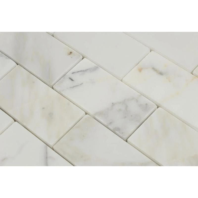 Asian Statuary (Oriental White) Marble 1x2 Honed Mosaic Tile