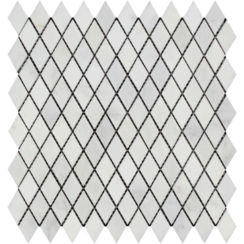 Asian Statuary (Oriental White) Marble 1x2 Diamond Polished Mosaic Tile