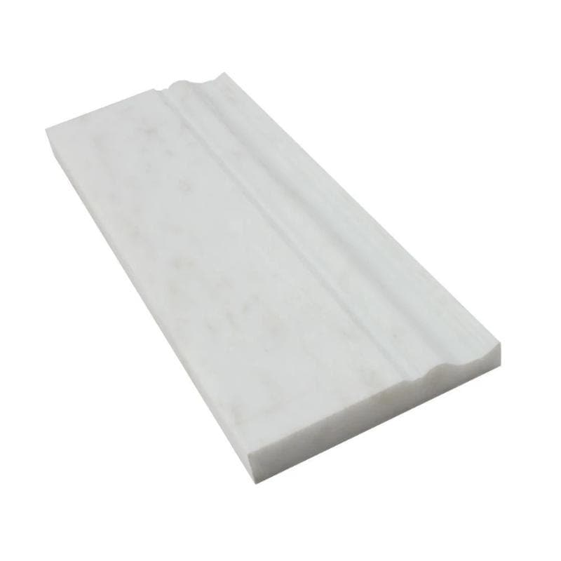 Asian Statuary (Oriental White) Marble 4 3/4x12 Honed Baseboard Molding