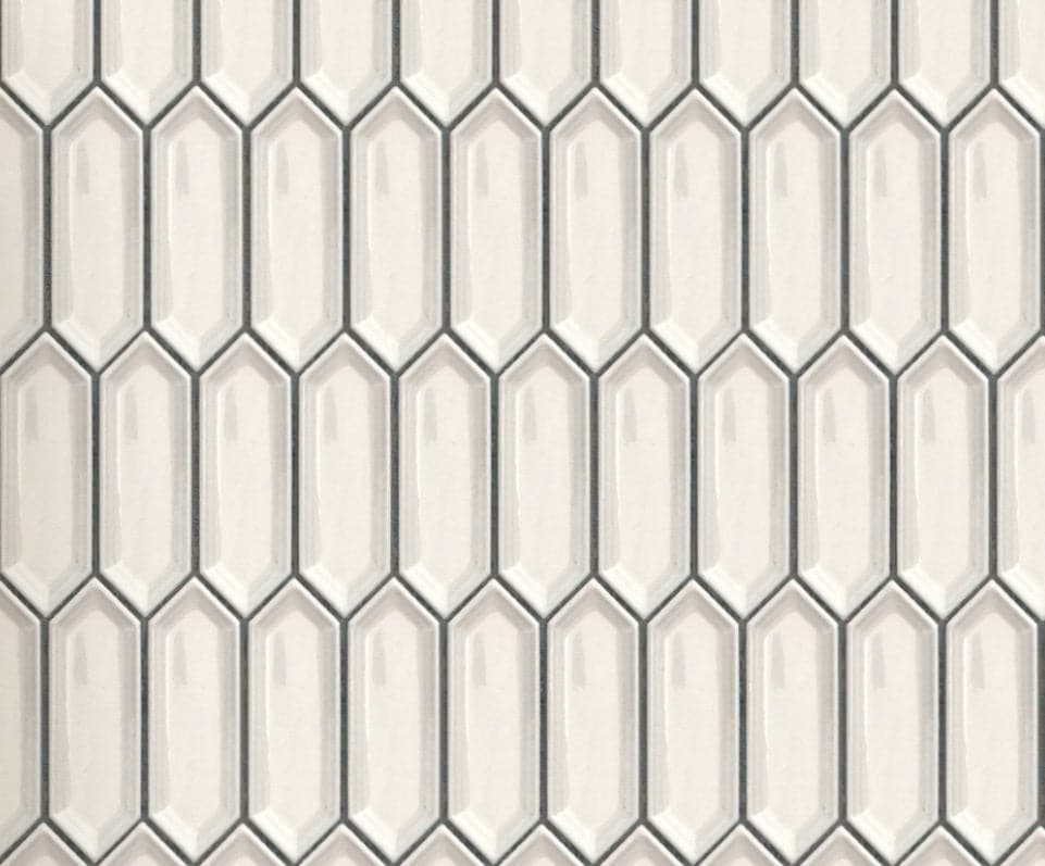 Ivory Ivy Picket Glazed Porcelain Mosaic Tile