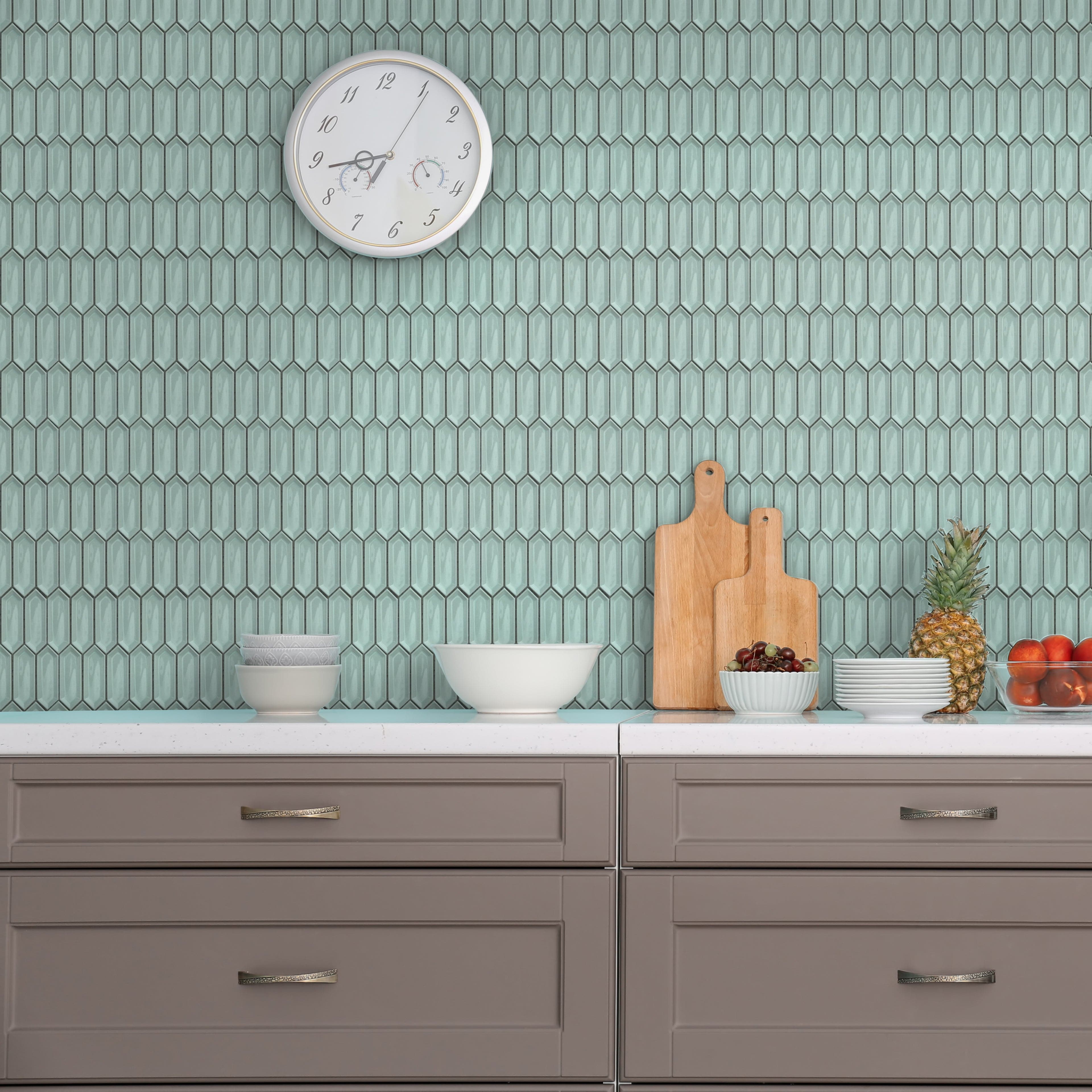 Jade Ivy Picket Glazed Porcelain Mosaic Tile