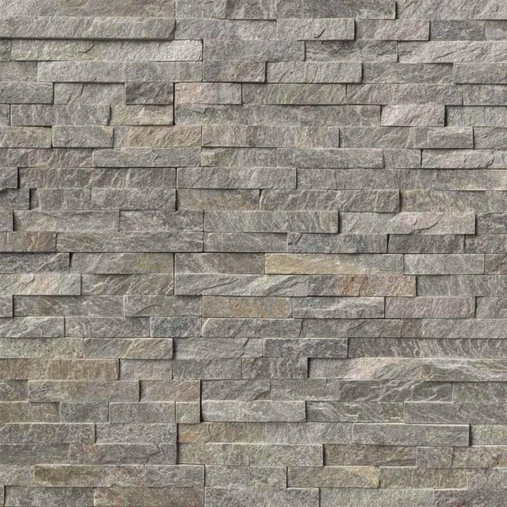 Sage Green Quartzite 6x24 Split Face Stacked Stone Ledger Panel