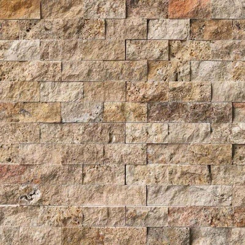 Scabos Travertine 2x4 Split Face Mosaic Tile