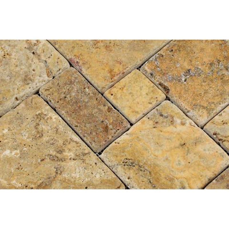 Scabos Opus Mini Pattern Tumbled Mosaic Tile