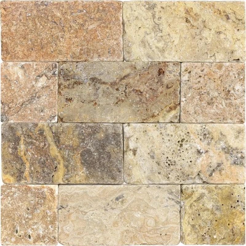 Scabos Travertine 3x6 Tumbled Tile