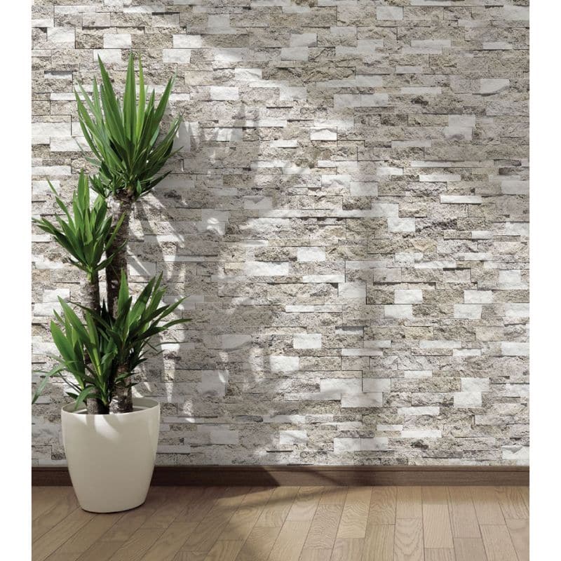 Silver Secil White 6x24 Stacked Stone Ledger Panel