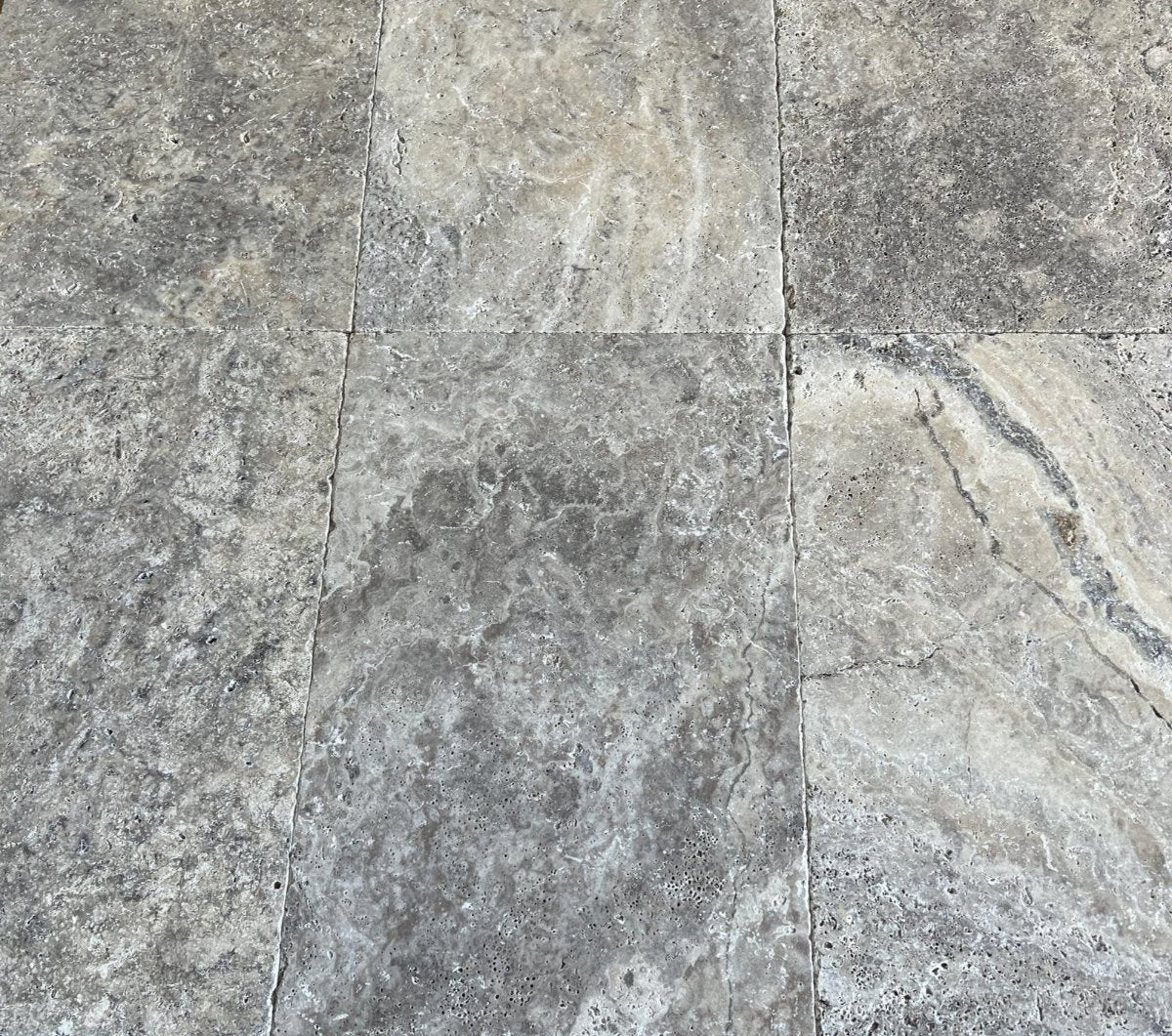 Silver Travertine 16x24 Tumbled Tile