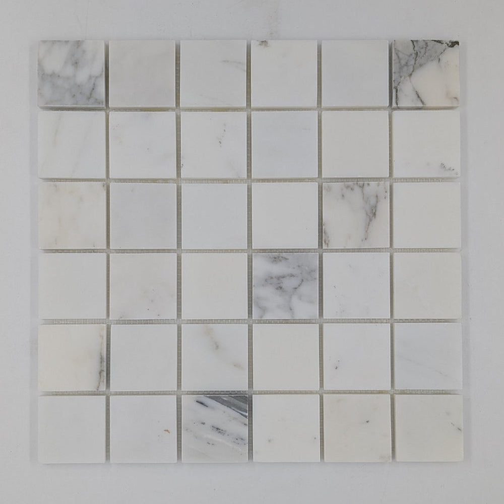 2x2 Statuario Marble Mosaic Tile Polished (Clearance)