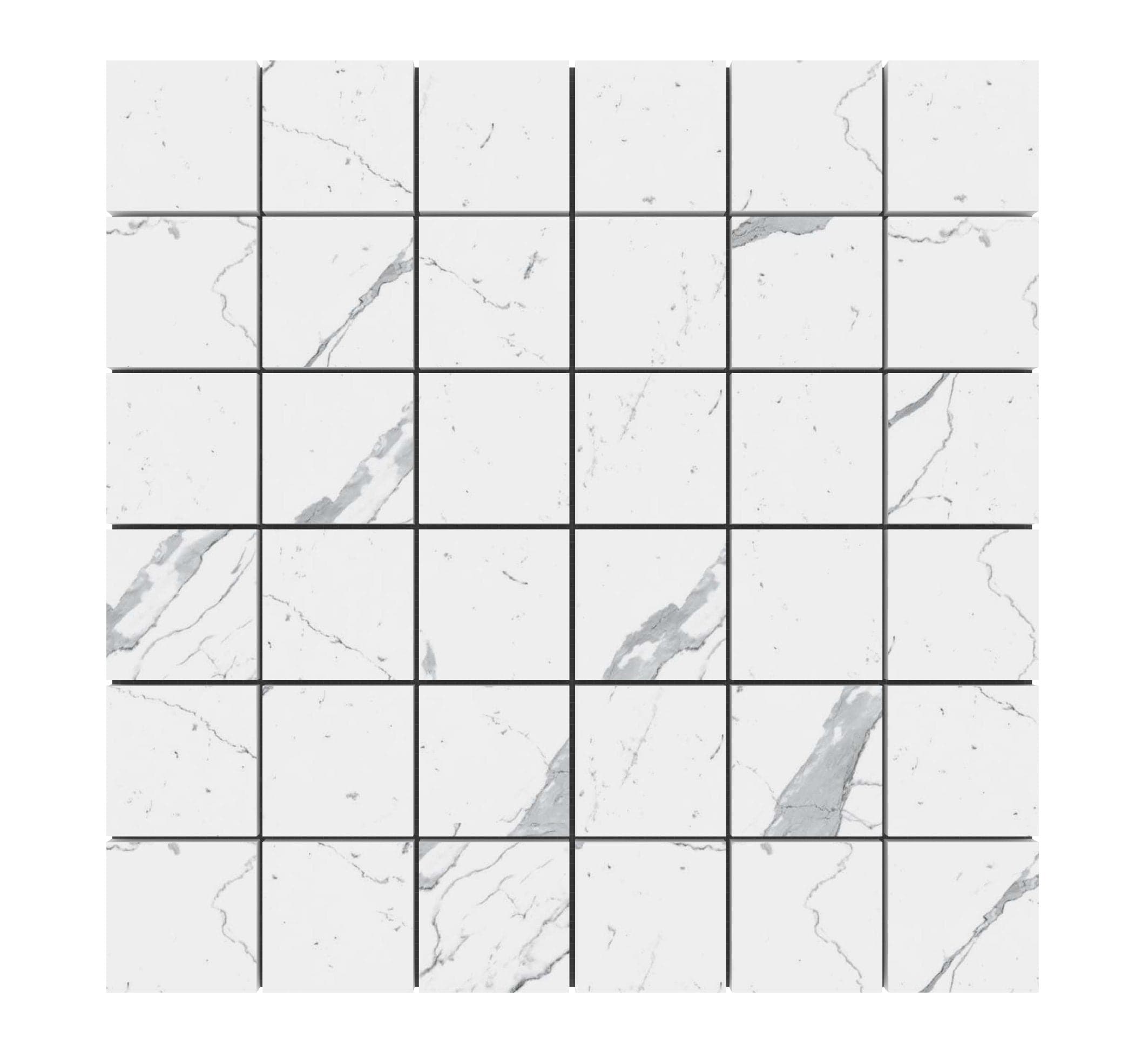 2x2 Statuario Marble Mosaic Tile Polished (Clearance)