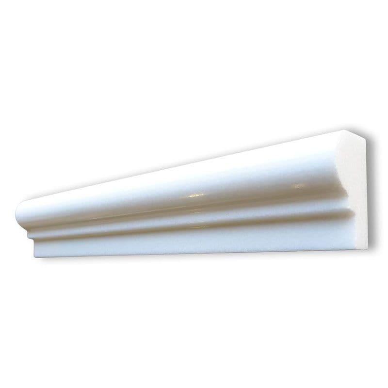 Thassos White Marble 2x12 Honed 1 Step Chairrail
