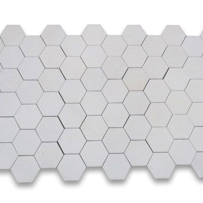 Thassos White Marble 2x2 Hexagon Polished Mosaic Tile