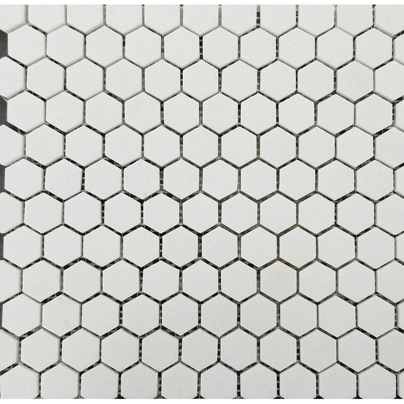 Thassos White Marble 1x1 Hexagon Polished Mosaic Tile