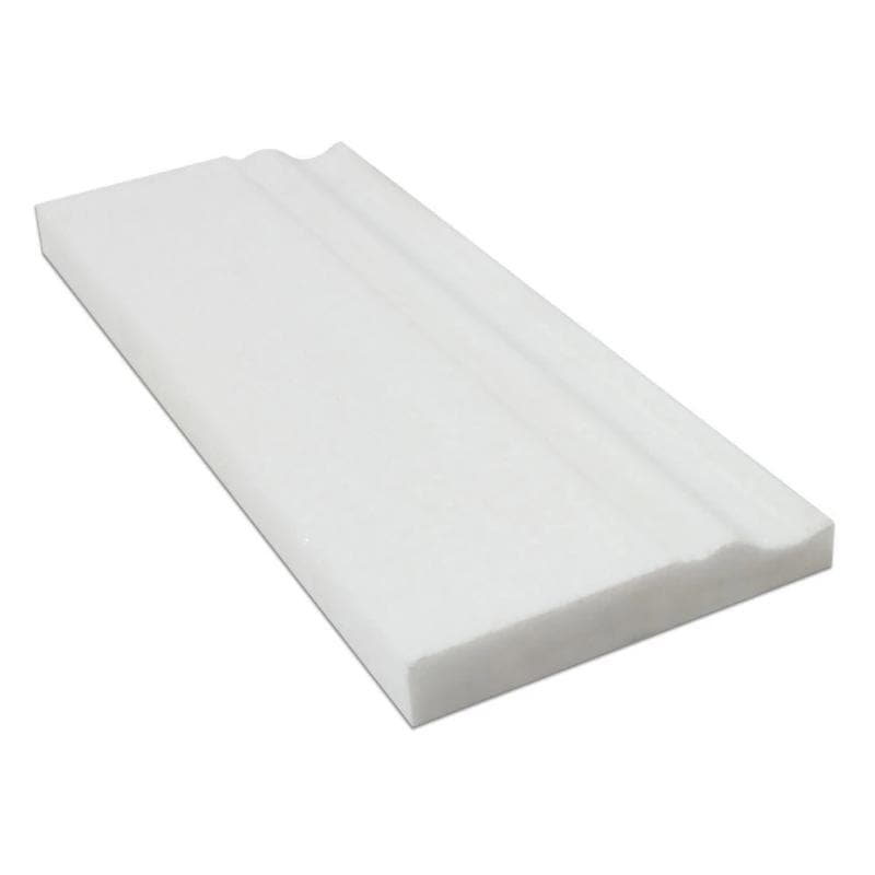 Thassos White Marble 4 3/4x12 Polished Baseboard Molding