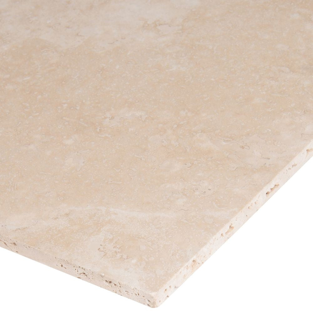 Ivory Travertine 16x16 Filled and Honed Tile