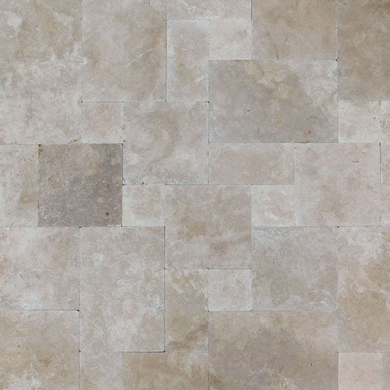 Walnut Travertine 3cm Paver Tumbled Versailles Pattern