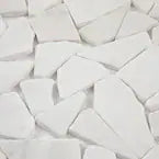 Thassos White Marble Flat Pebble / Paledian (Random Broken) Mosaic Tile