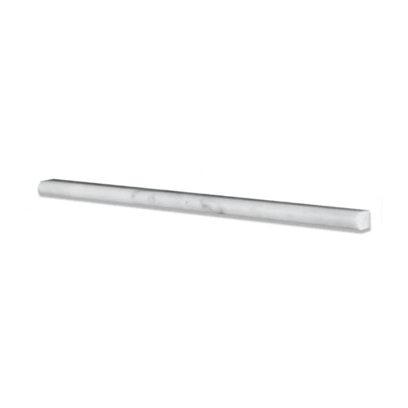 White Carrara Marble 1/2x12 Polished Pencil Liner
