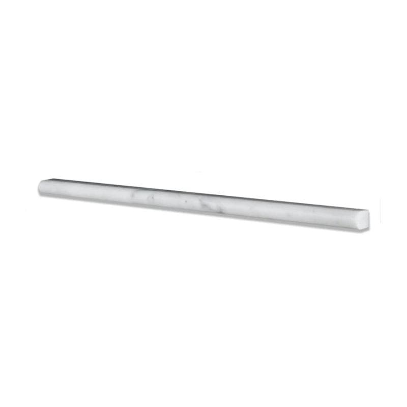 White Carrara Marble 1/2x12 Honed Pencil Liner